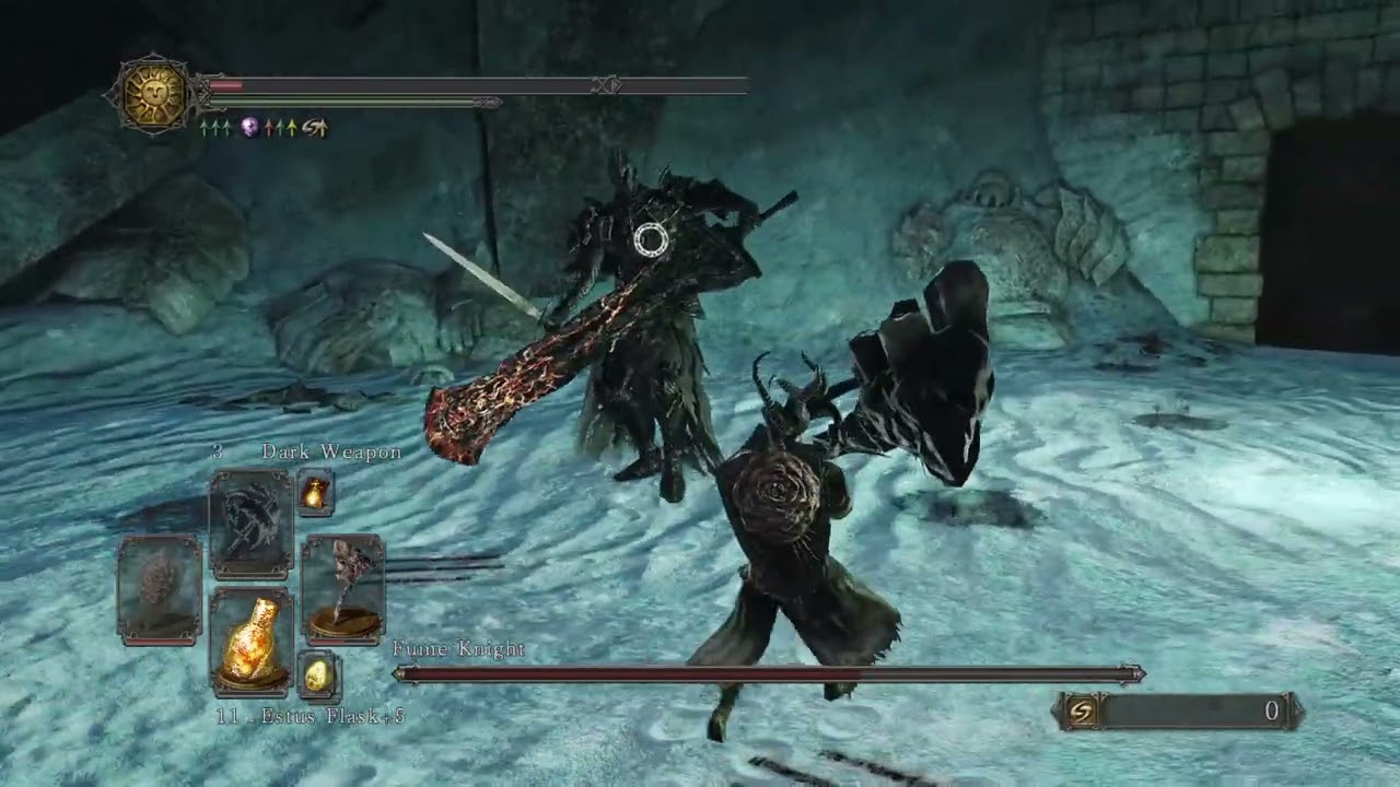 Dark Souls 2: NG+5 Fume Knight [Solo Boss Fight]