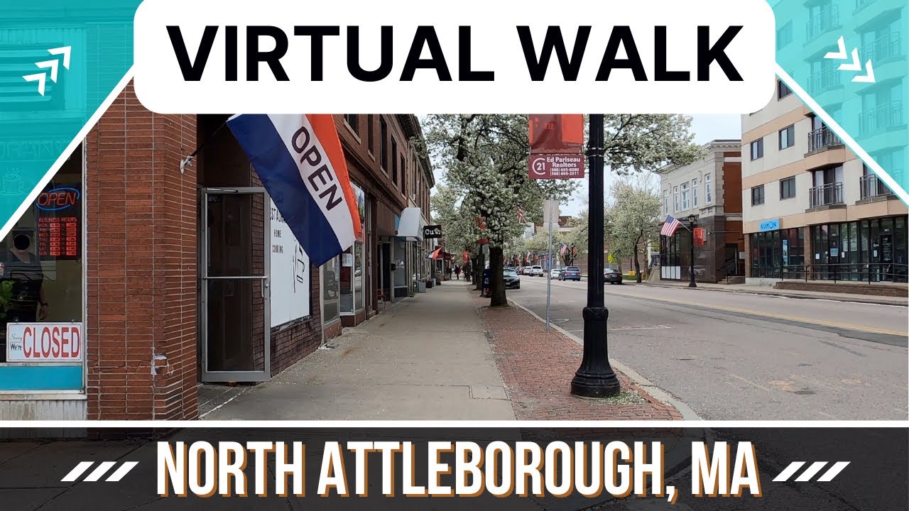 North Attleboro, MA - Main Street - Walking Tour Downtown - Town Background Ambiance