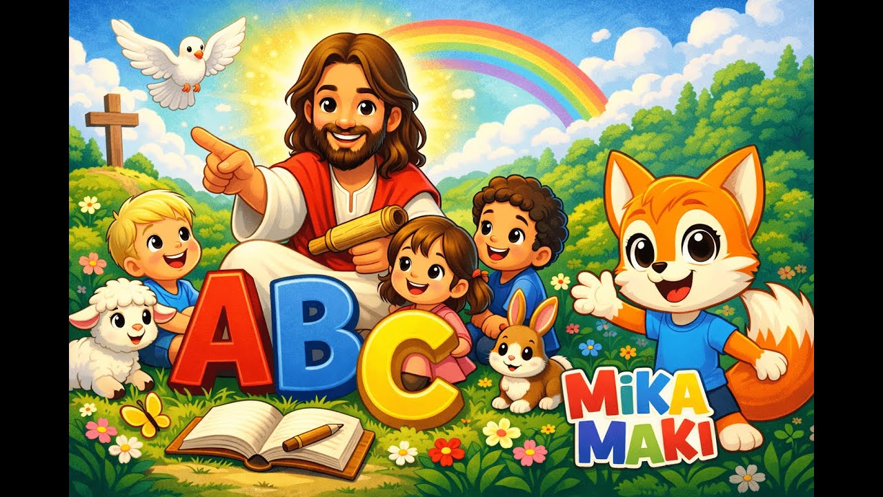Learn the Alphabet A–Z with Jesus ✝️ | Mika Maki Cartoon