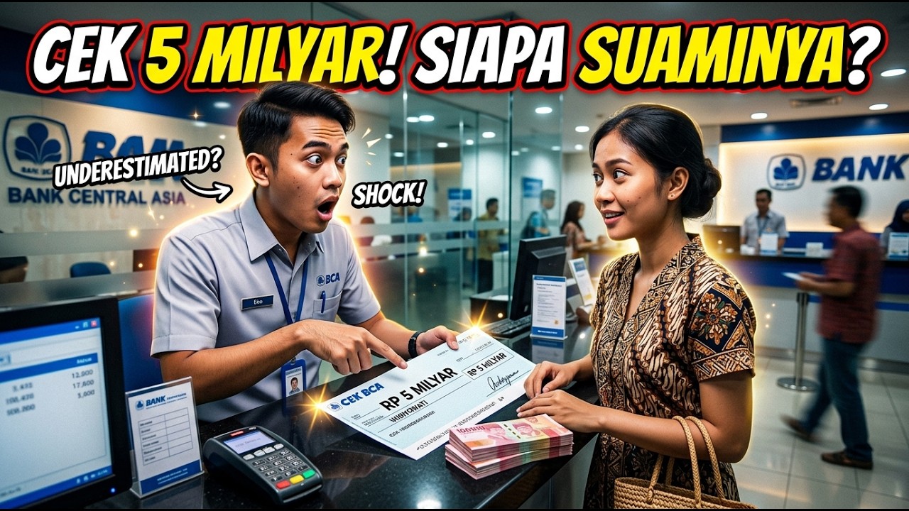 Gadis Desa Diremehkan Teller Saat Cairkan Cek 5 Miliar‼️ Begitu Nama Suaminya Disebut...⁉️