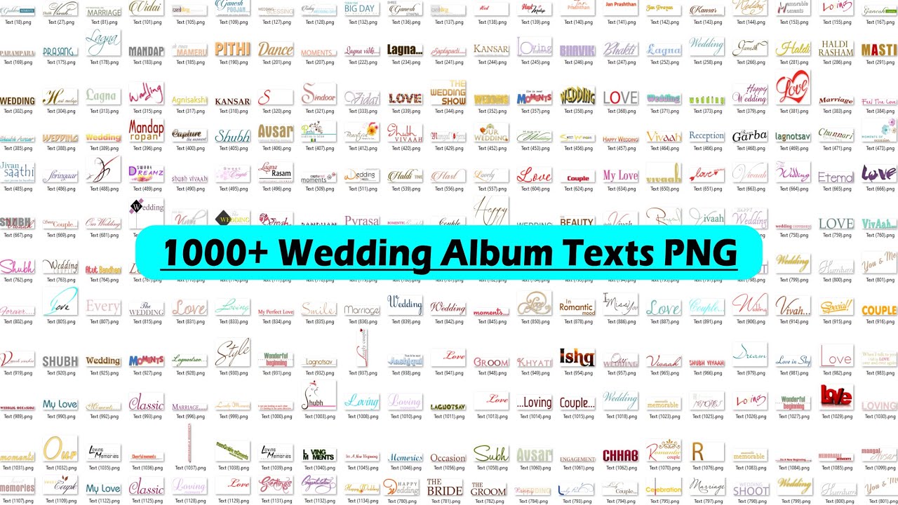 1000+ Wedding Album Text PNG Files Free For Download
