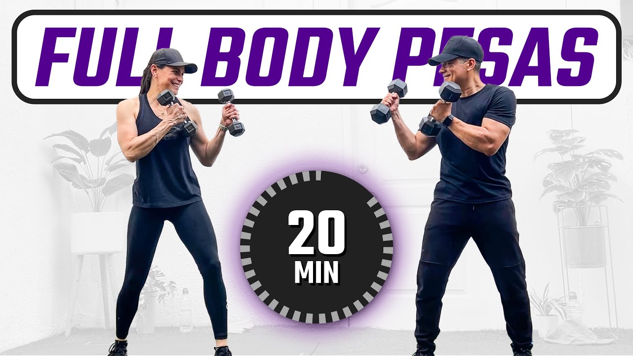 ¡Entrena todo el cuerpo con esta rutina de 20 min de mancuernas! 💪