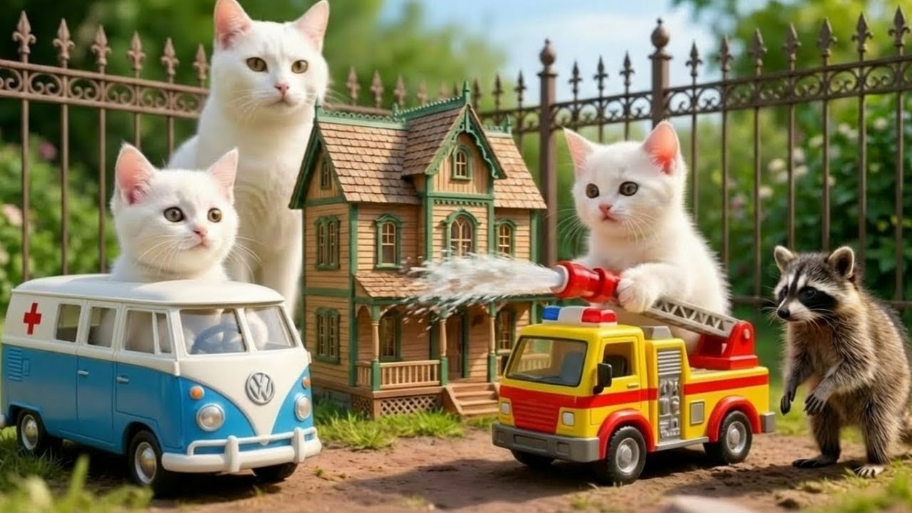 Mama Cat Trims Fur on the Farm and Makes Tiger Hat For Kittens At Home🐾🎩🐯