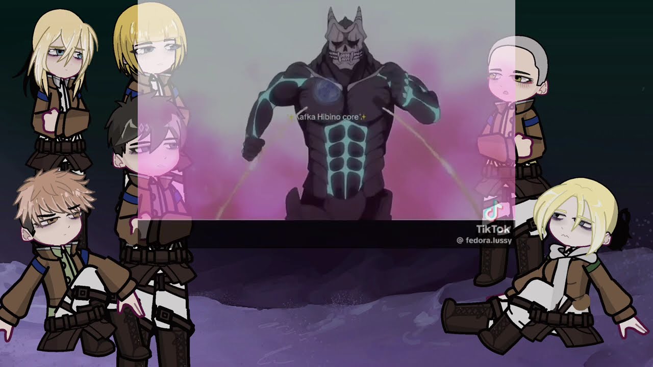 Attack on titan react to eren as kafka hibino | kaiju no 8 | Gacha life 2