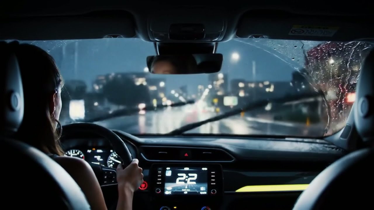Boring Night Rain Driving - Dark Screen ASMR Rain for Instant Sleep