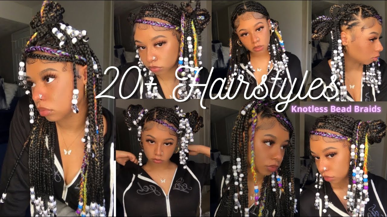 Knotless Braids with Beads Hairstyles | Yasi