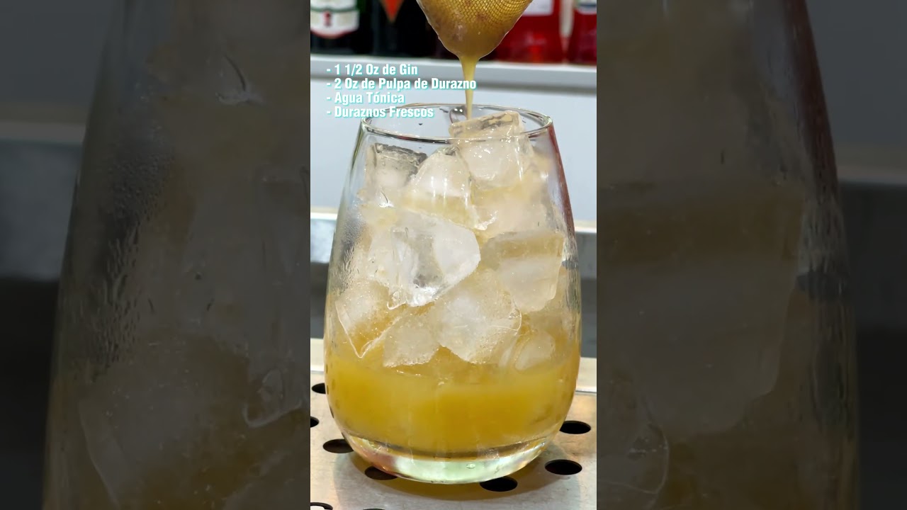 Gin T&oacute;nic de durazno 🍑#shorts #recetasfaciles