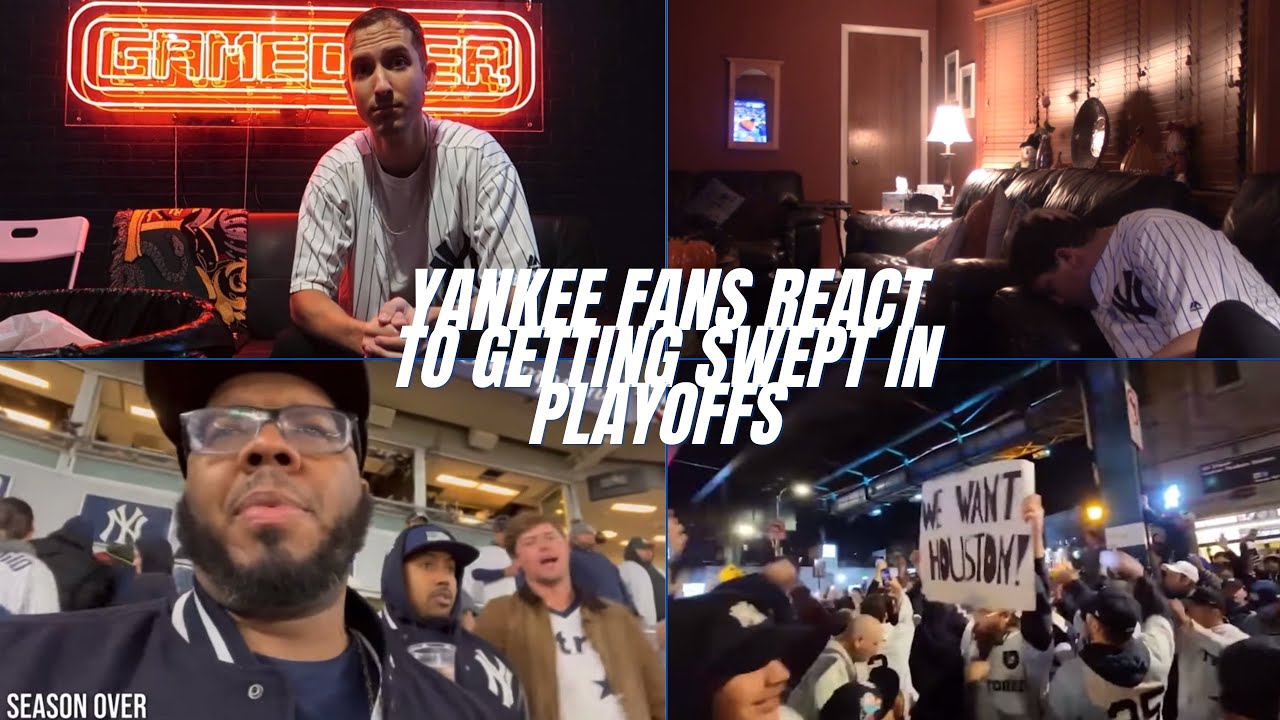 Yankee Fans React To Getting Swept In The Playoffs | Best Fan Reactions of Yankees vs Astros Game 4