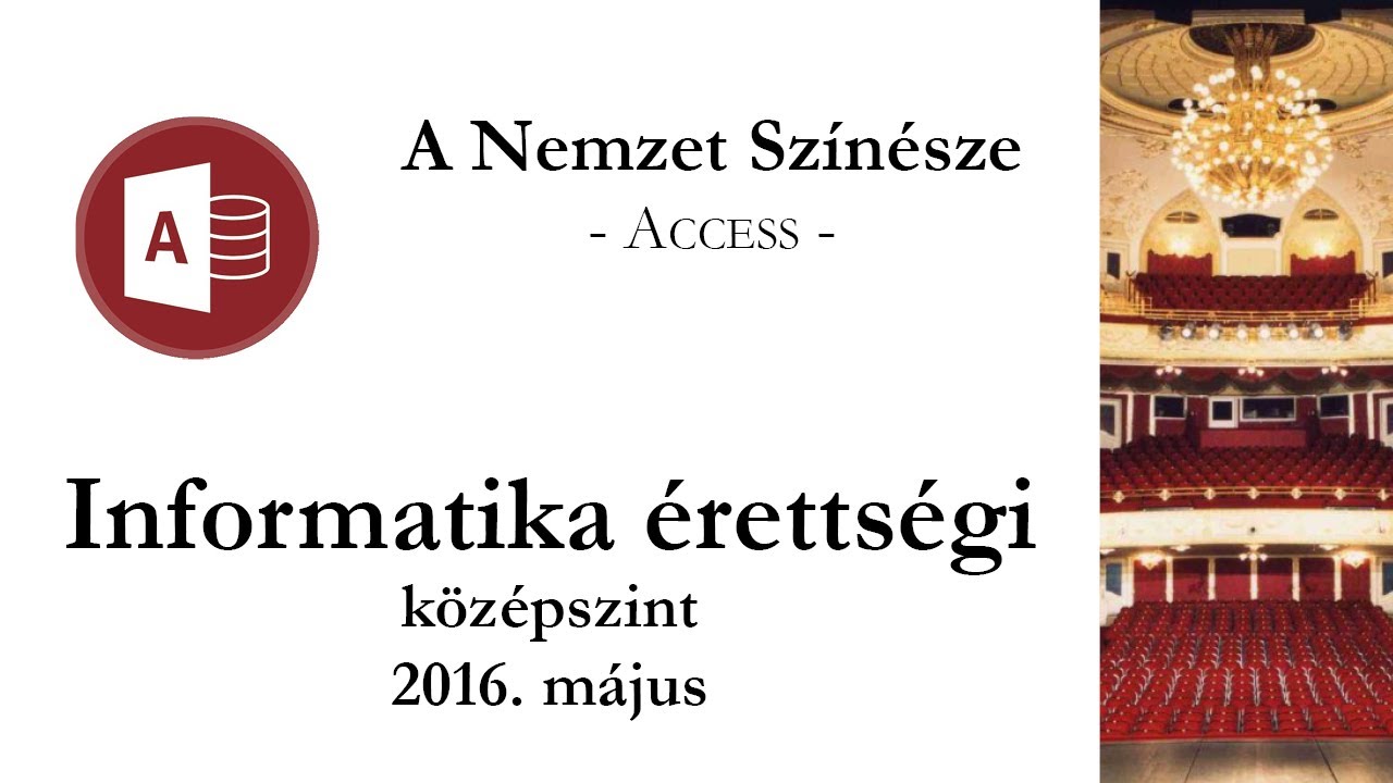 A Nemzet Színésze  - 2016. május középszintű informatika érettségi: adatbázis-kezelés