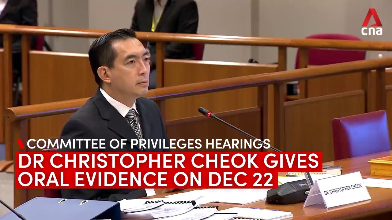 Dr Christopher Cheok gives oral evidence at Committee of Privileges hearing on Raeesah Khan, Dec 22