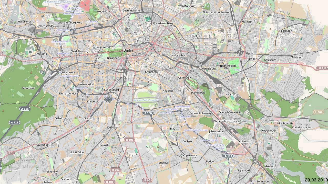 OpenStreetMaps Berlin Zentrum-S&uuml;dOst 720p