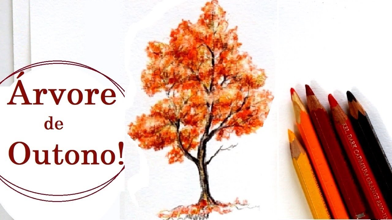 ÁRVORE de OUTONO! Como DESENHAR uma ÁRVORE em TONS LARANJA! PASSO a PASSO COMPLETO!!