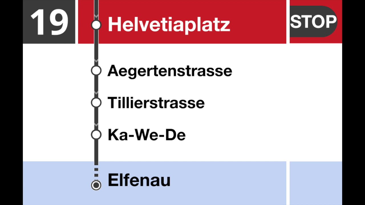 Bernmobil Ansagen - Bus Linie 19 Bern Bahnhof – Elfenau