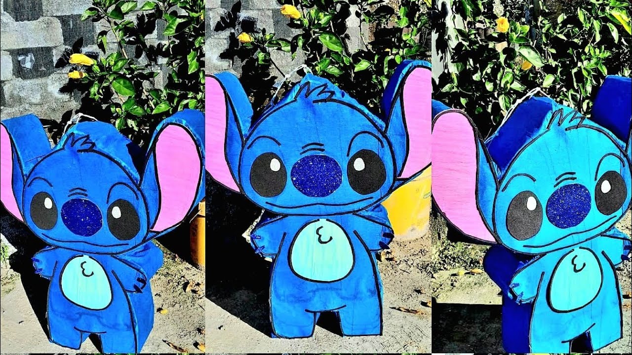 COMO HACER UNA PIÑATA DE STICH FACIL Y HERMOSA ❤️👇 #piñatas #viral #stitch #manualidadescreativas 
