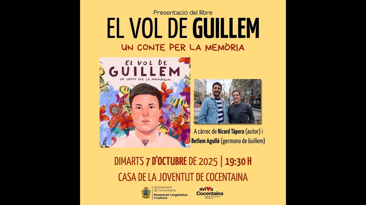 Presentació del llibre EL VOL DE GUILLEM, UN CONTE PER A LA MEMÒRIA. 7 d'octubre de 2025.