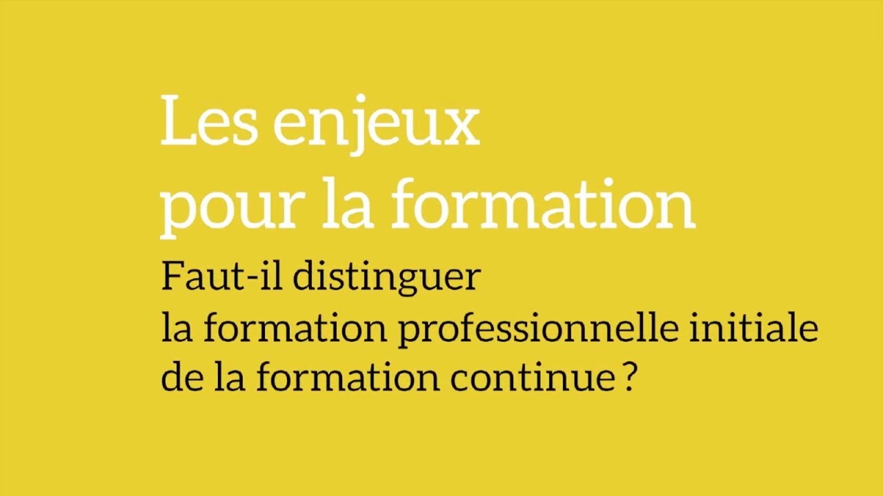 Faut-il distinguer la formation professionnelle initiale de la formation continue ?