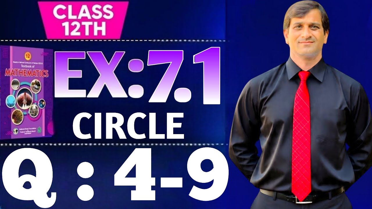 Exercise 7.1 Question 4-9 Class 12 math NBF New Book 2025. Ex 7.1 Q 4-9 Circle #circle #conics