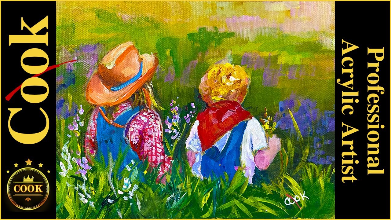Ginger Cook's  Acrylic Painting Marathon of Floral and Fall Landscapes, Still life and Animals