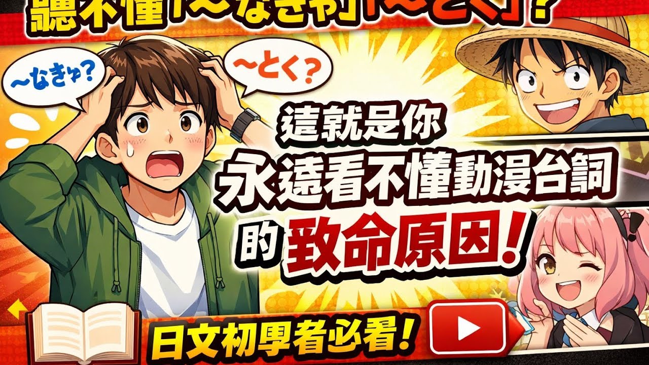 聽不懂「〜なきゃ」「〜とく」？這就是你永遠看不懂動漫台詞的致命原因！ TRYN3 4課　　N3問題 #日檢  #日本語  #n4 #n5 #learn #n3