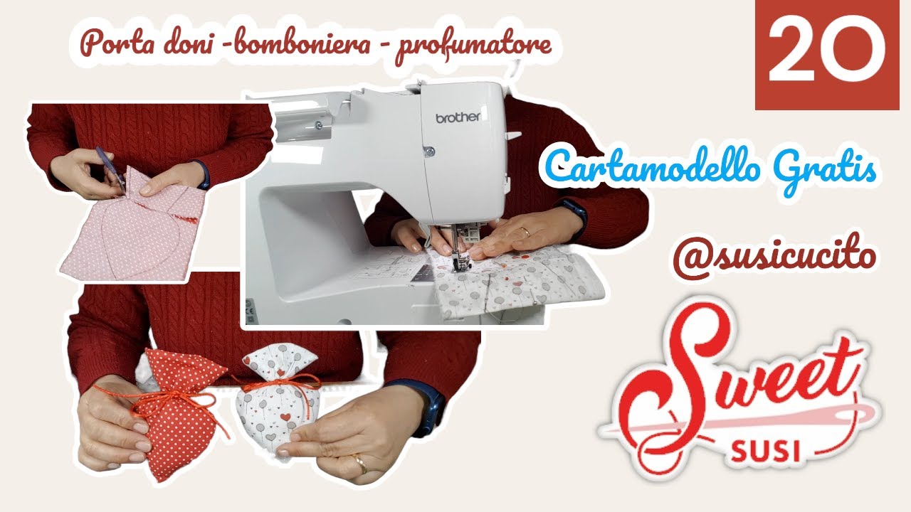 Idea facile con ritagli di stoffa  | cuori profumati  | CARTAMODELLO GRATIS #bomboniera #idearegalo