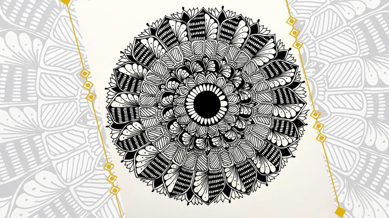 Full Mandala Drawing Process | 7 Min Satisfying Pen Art