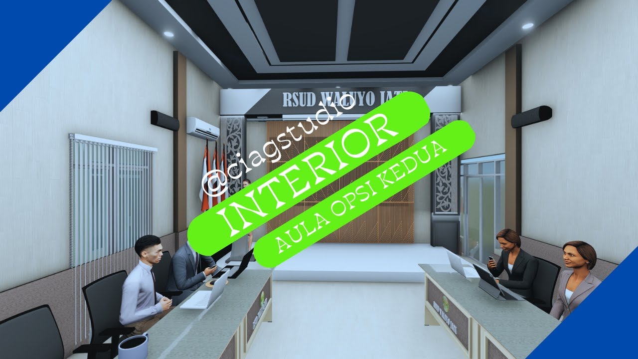 Desain Interior Aula Serbaguna Versi 2 | Konsep Semi-Klasik & Megah (3D SketchUp)
