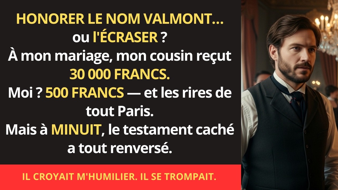 À mon mariage en 1881, mon cousin reçut 30 000 francs… à minuit j’ouvris le testament caché