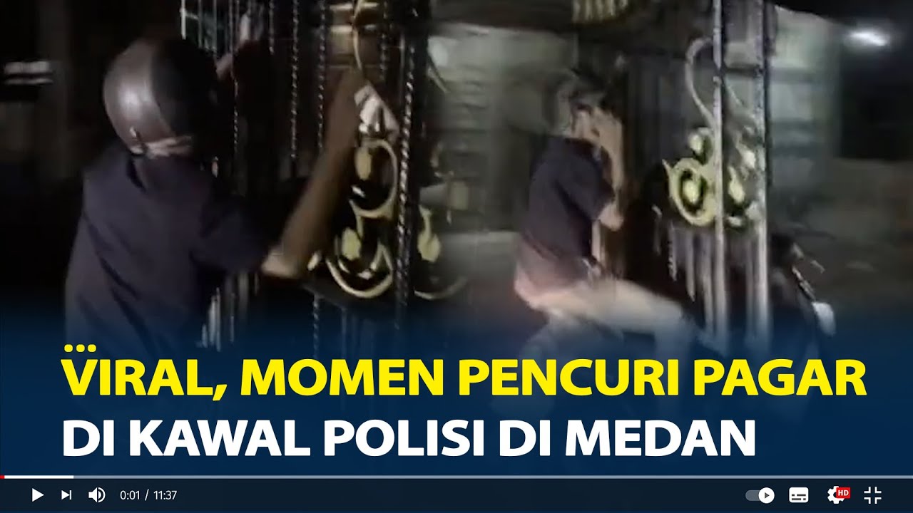 Viral, Momen Pencuri Pagar di Kawal Polisi di Medan