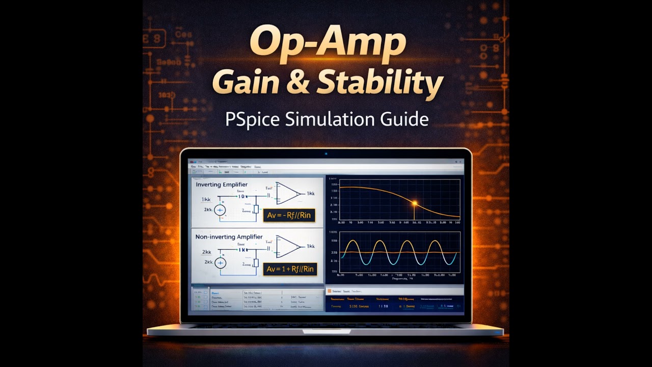 EP 30: Mastering Op-Amp Simulation in PSpice: Gain & Stability Explained