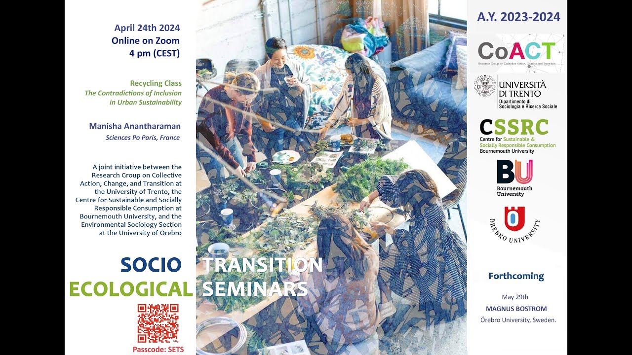 SETS seminar 24 April 2024 by Manisha Anantharaman, Sciences Po, Paris (France).