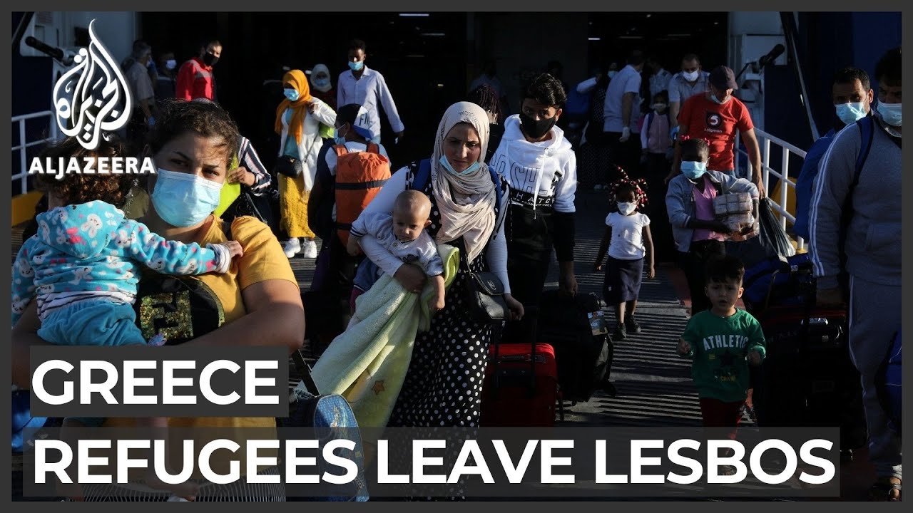 Greece moves hundreds of refugees from Lesbos to mainland