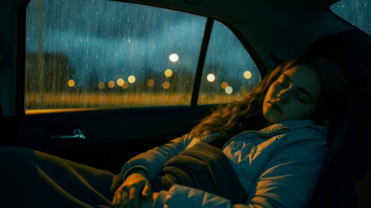 CAR RAIN THUNDERSTORM SOUND 🌧️⚡ | Deep Sleep, Study & Focus Ambience 
