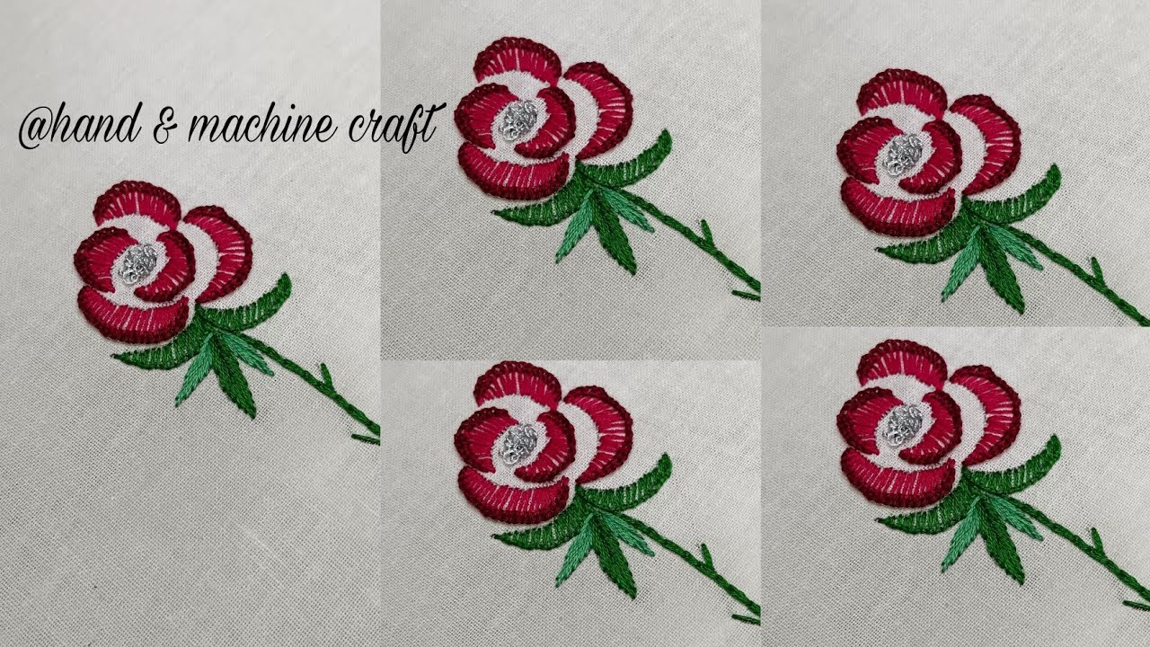 3D🌹Flower Design /Embroidery tutorial / Latest Hand Embroidery For Beginners