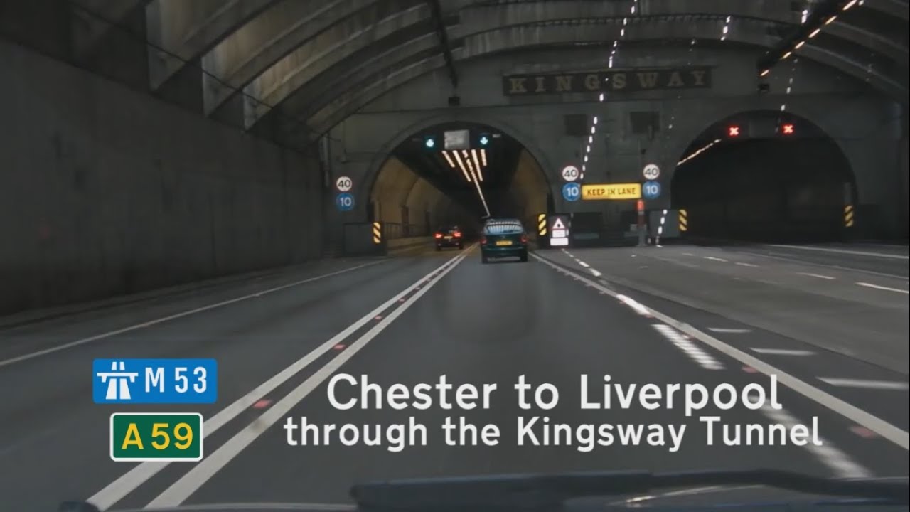 [GB] Chester to Liverpool through the Kingsway Tunnel (M53, A59)
