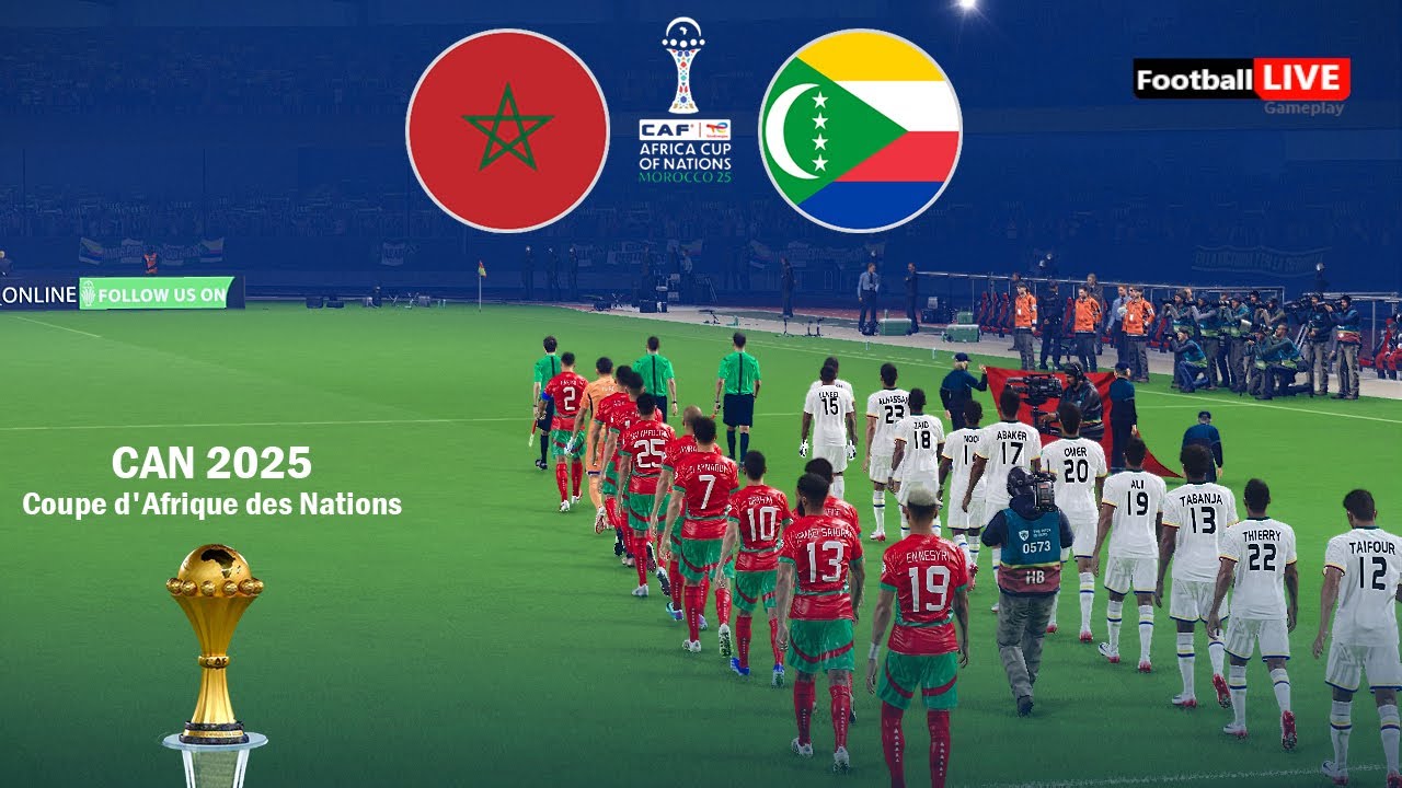 Maroc vs Comores - Coupe d'Afrique des Nations 2025 CAN | Match complet | Simulation PES