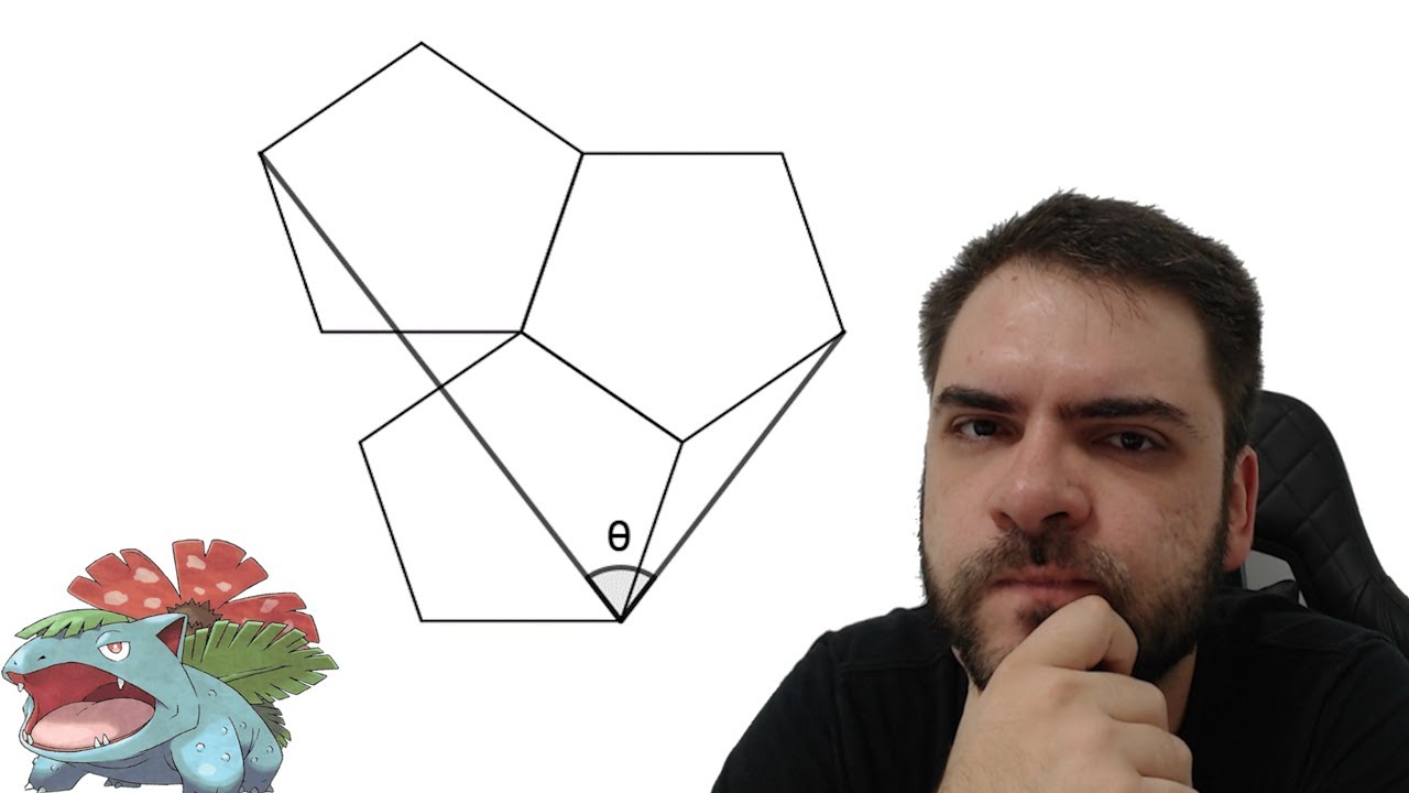 Na figura a seguir, os três pentágonos são regulares. Determine a medida do ângulo θ.