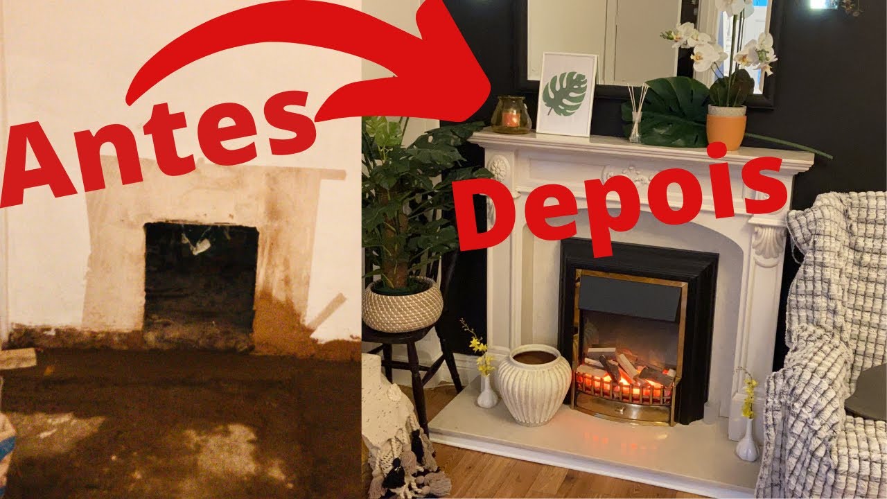 Transforma&ccedil;&atilde;o da Parede da sala gastando pouco | ANTES E DEPOIS | Com Lareira | Do Lixo ao Luxo