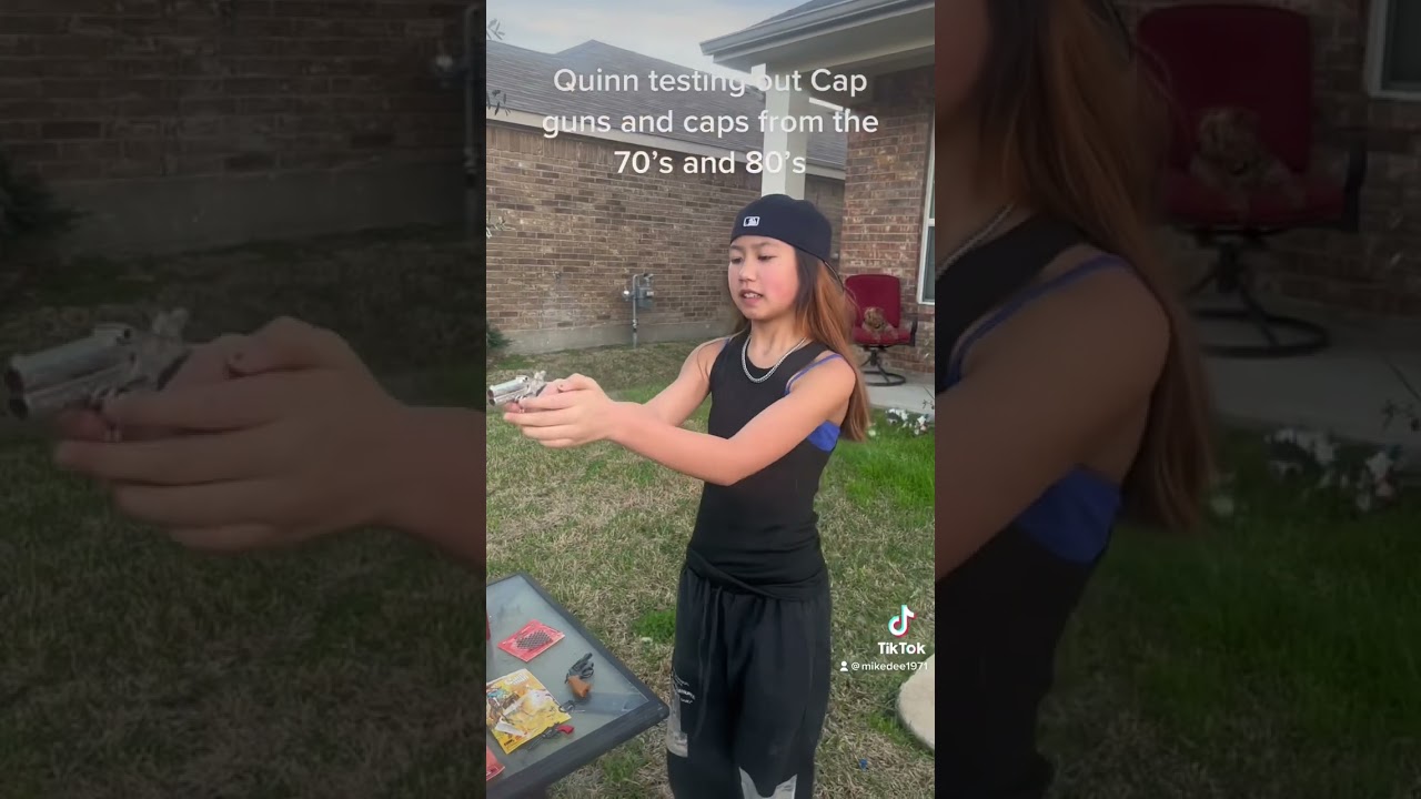 Quinn testing Vintage cap guns! #vintagetoys #capgun #toys #guns #80s #70s