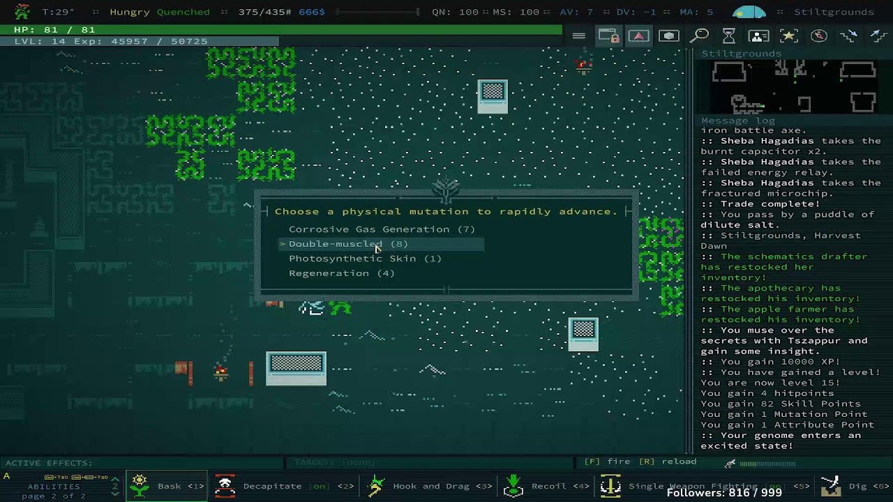 Big axe big muscle big W (Caves of Qud)