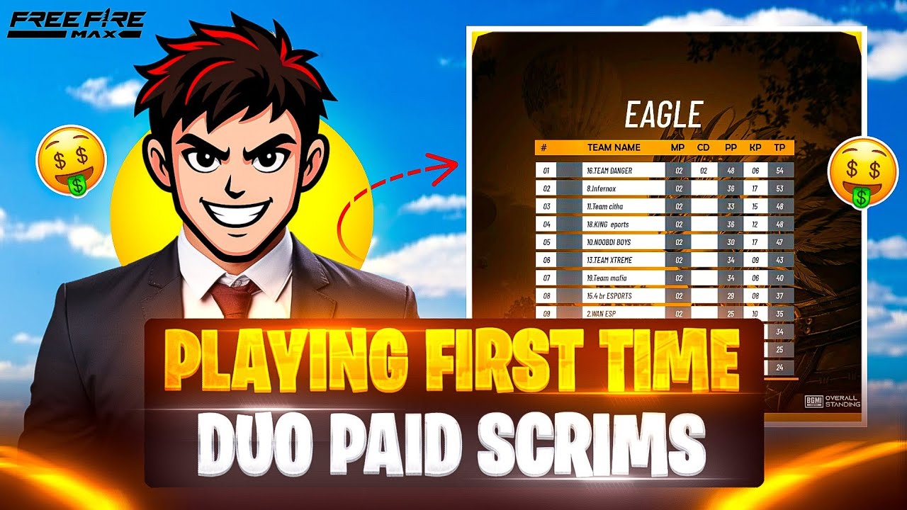 I Played First Time duo Paid Scrims 🤑Can I Top In Table?  💀||Danger Sunil #freefire#gameplay