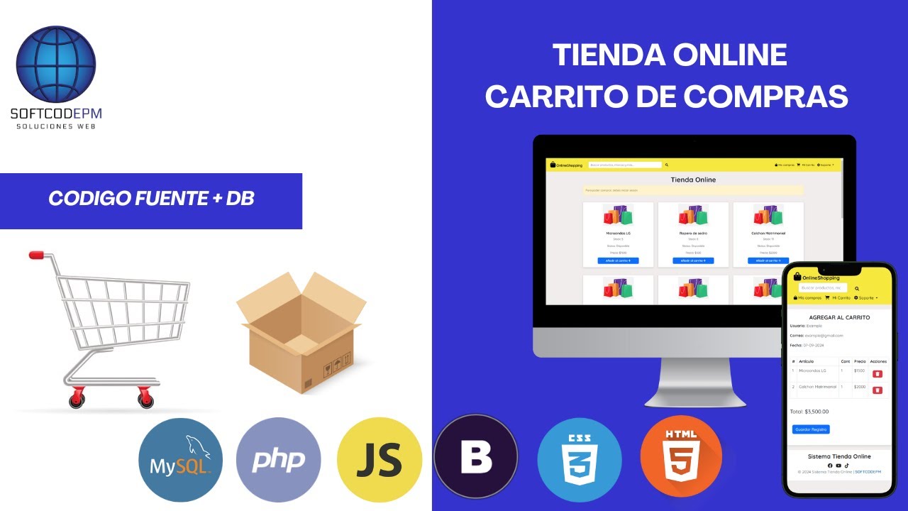 81. Tienda Online + Carrito De Compras  - PHP, JS, AJAX & MYSQL + CODIGO FUENTE GRATIS.