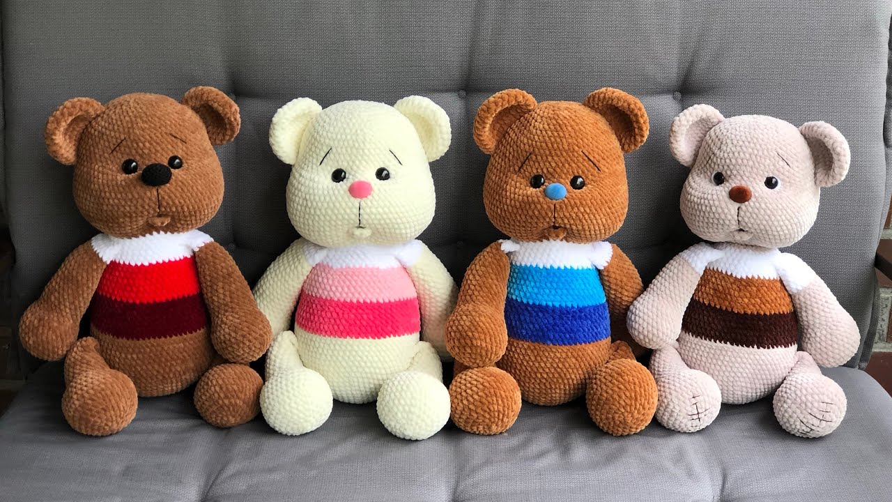 Родной мишка по мк от Натальи Лариной ❤️subtitles   my_good_bears / knitted bear,
