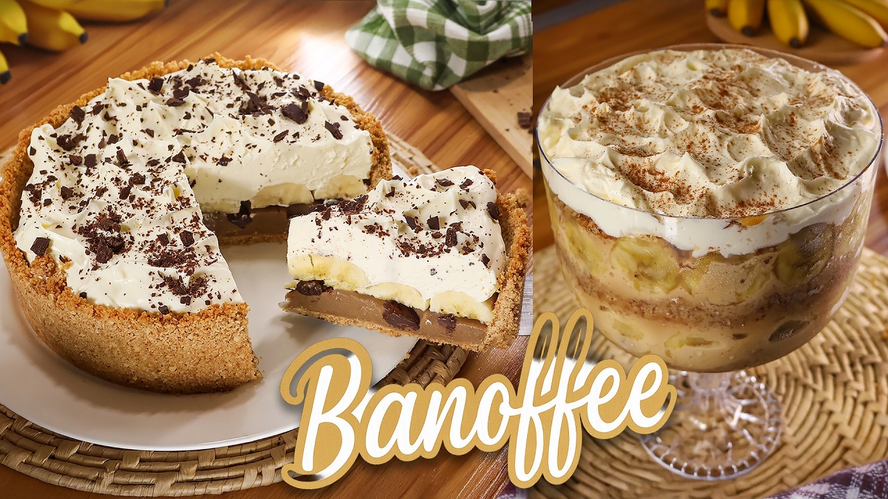 COMO FAZER BANOFFEE DE 2 JEITOS DIFERENTES - SIMPLES E FÁCIL