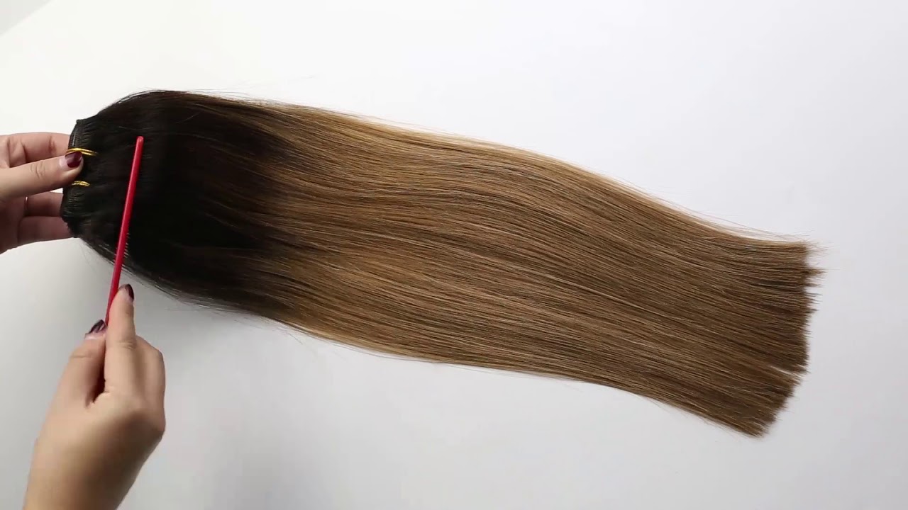 Sunny Hair brown to brown mixed blonde balayage  clip in human hair extensions