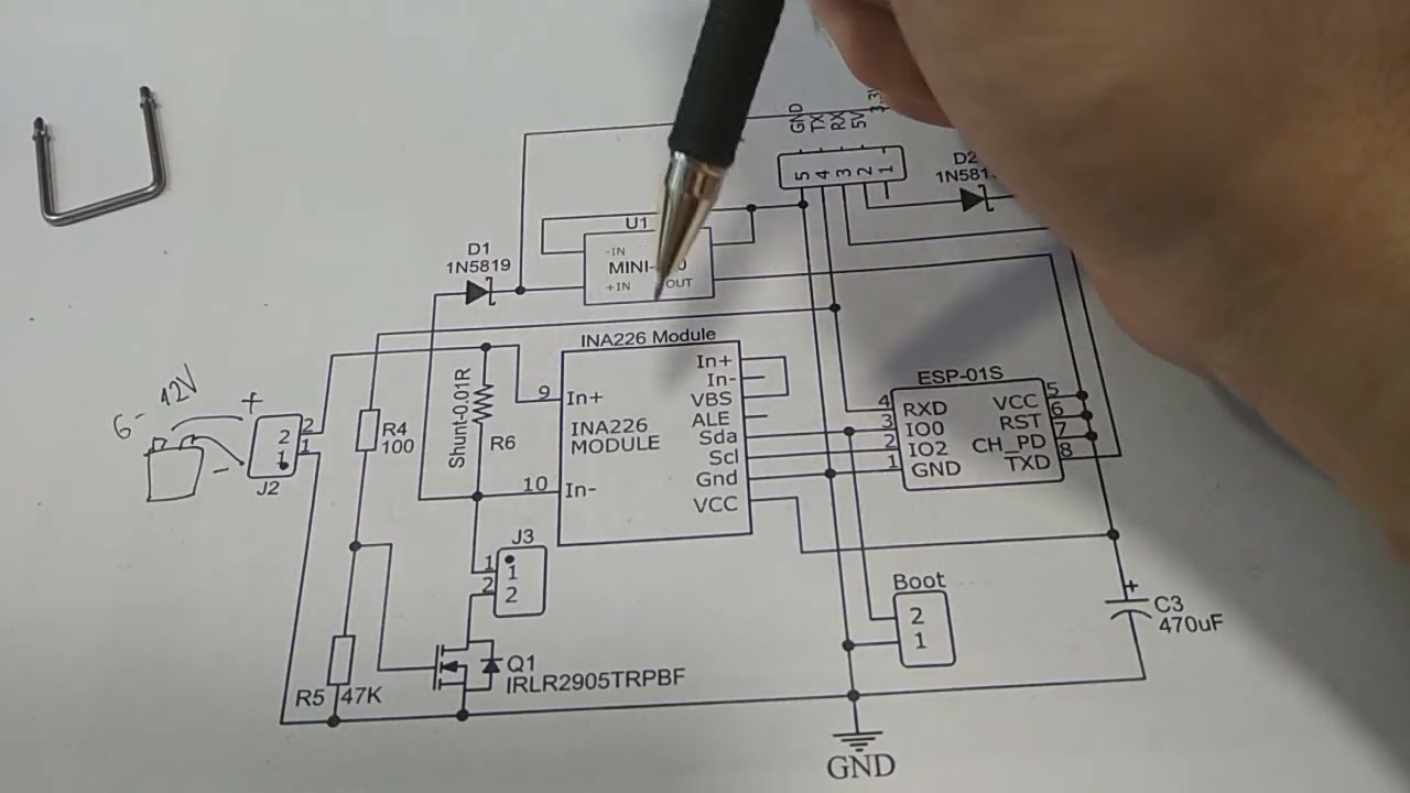 WiFi нагрузка для тестирования АКБ на ESP-01(ESP8266) и INA226. Схема. Сборка. (Часть2.)