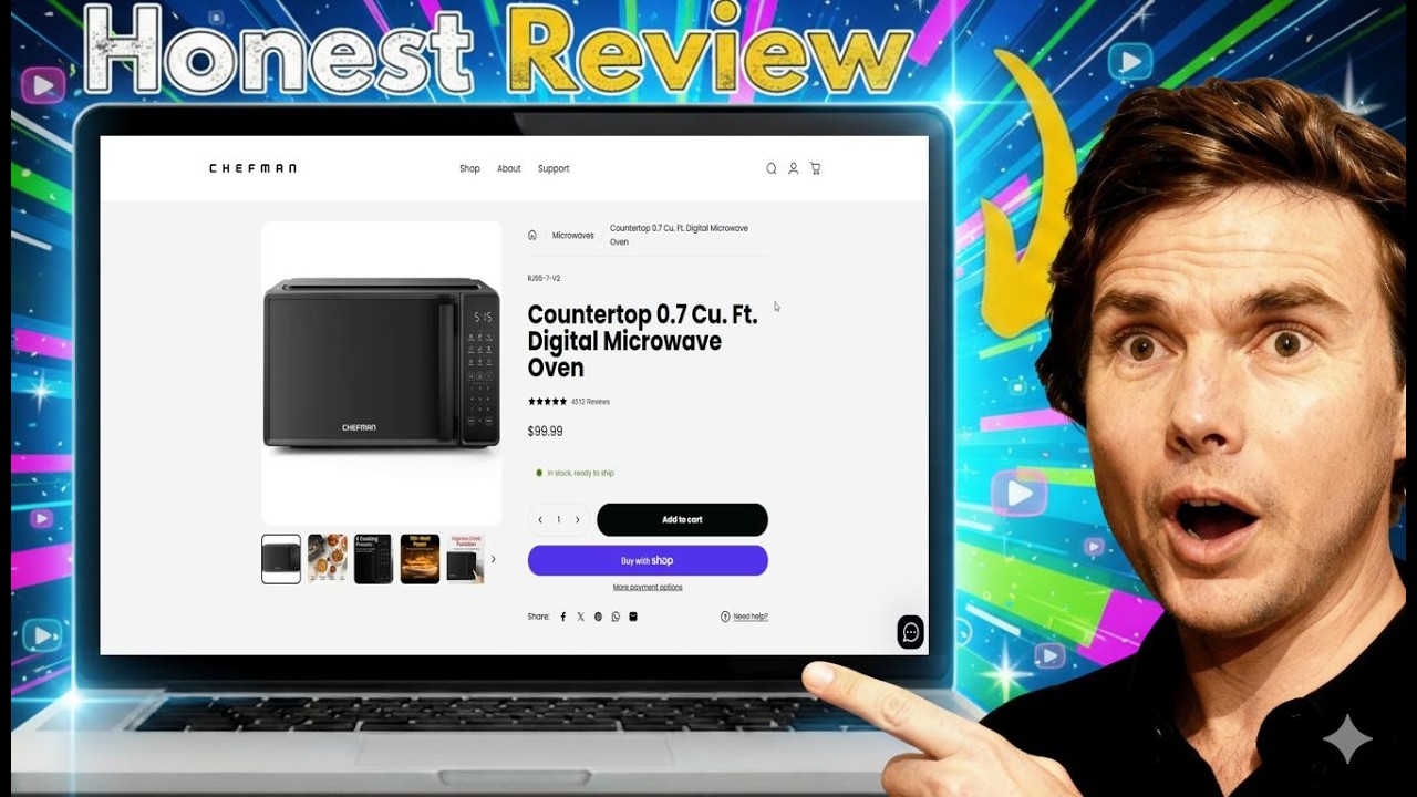 Chefman 0.7 Cu. Ft. Compact Microwave Review: Size & Heating Test