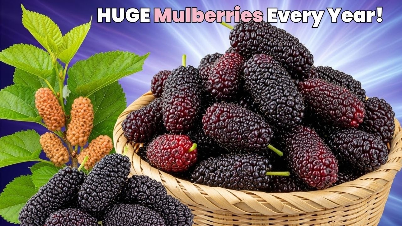 How I Grow HUGE Mulberries Every Year | My Dwarf Everbearing Mulberry Tree in Florida