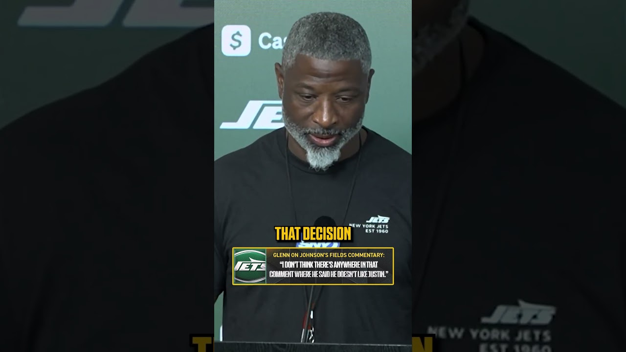 Aaron Glenn on Woody Johnson's recent comment about Justin Field #jets #NFL