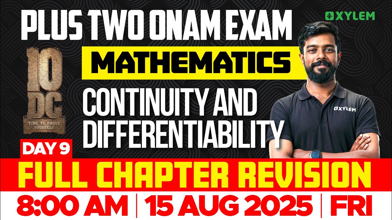 Plus Two Onam Exam Mathematics | Continuity And Differentiability - Full Chapter Revision
