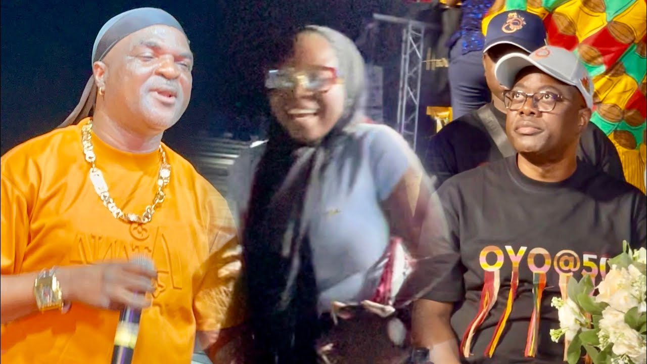 SEE HOW OBESERE AND A BEAUTIFUL LADY PERFORM FOR GOV SEYI MAKINDE AT OYO @ 50 CELEBRATION IN IBADAN 